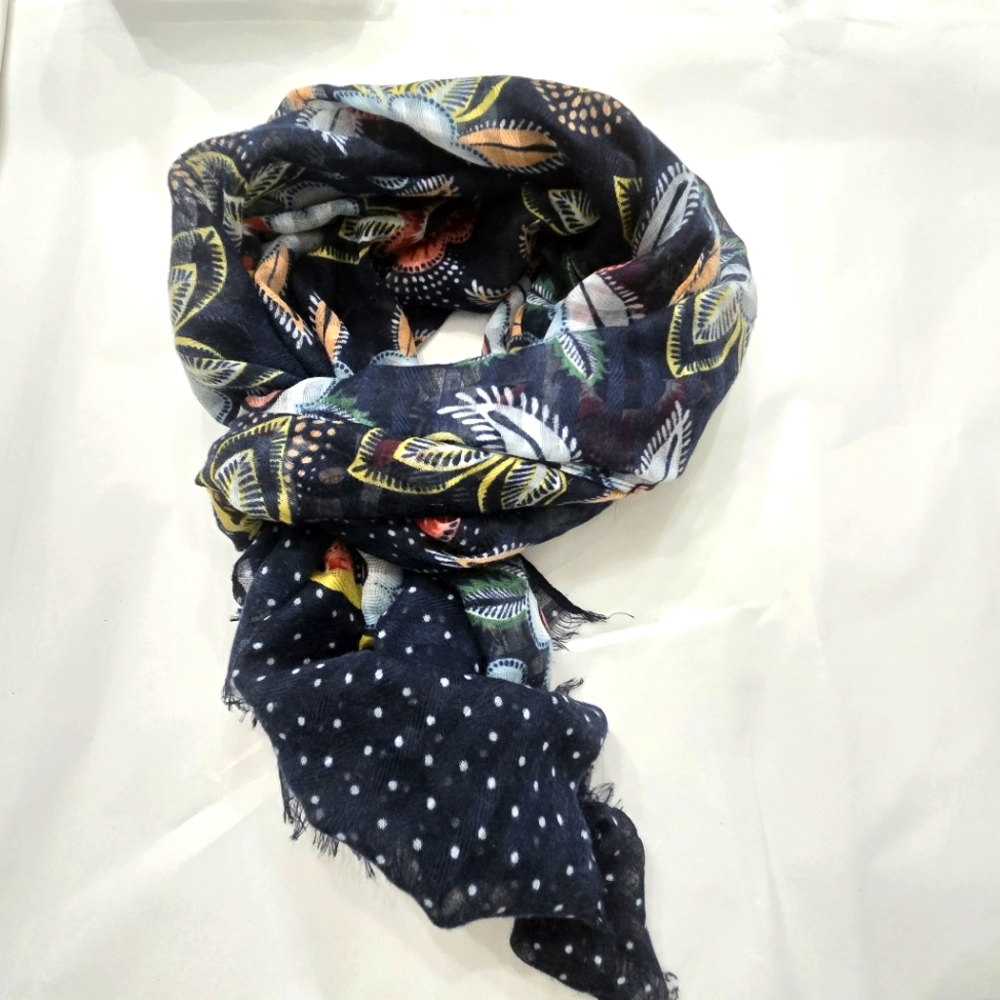 Floral and Polka Dot Scarf